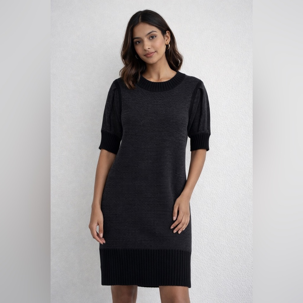 BANANA REPUBLIC EXTRA FINE MERINO WOOL STRIPED SWEATER DRESS